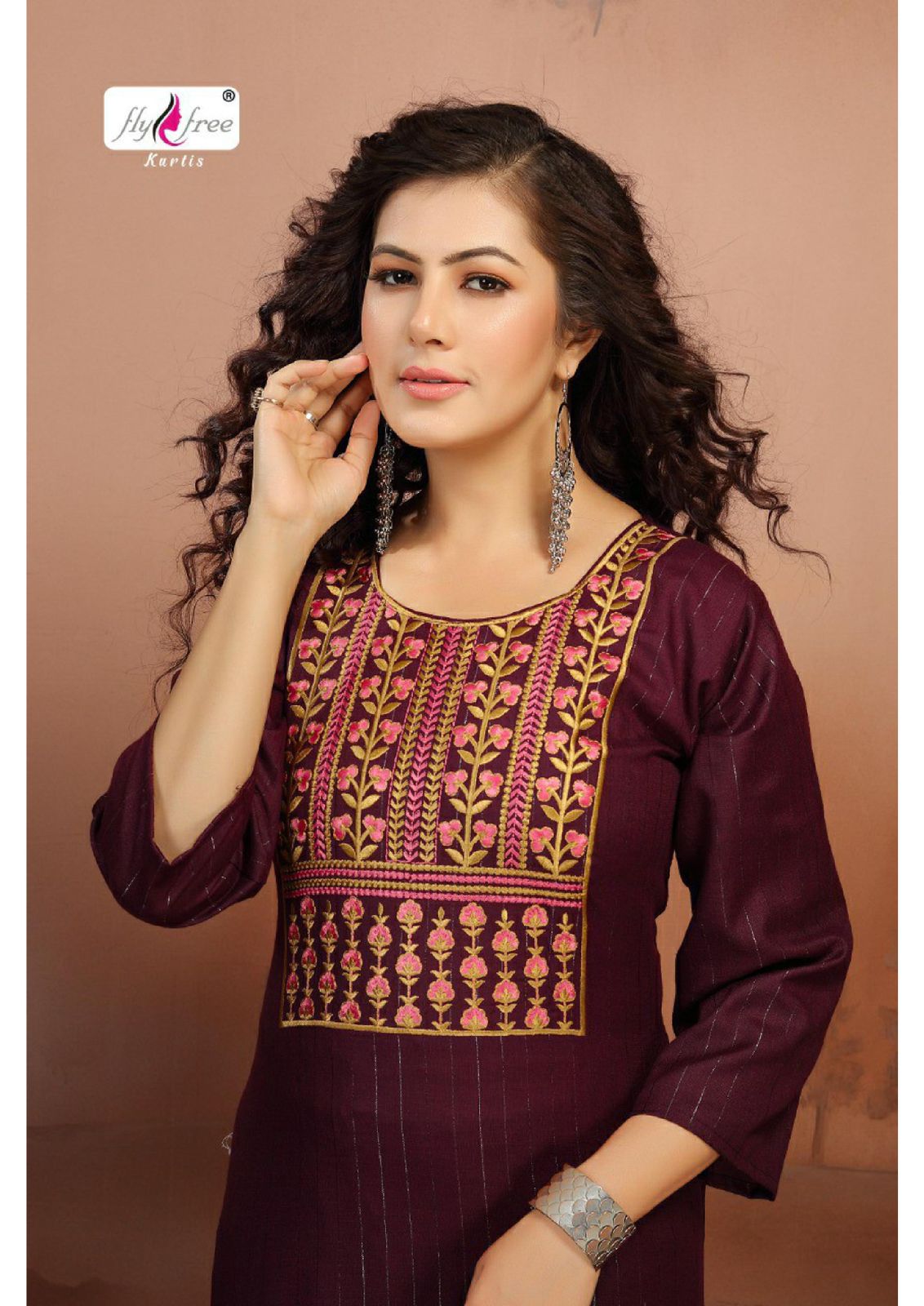 Fly Free Navratan Ethnic Wear Embroidery Work Kurti With Bottom Collection